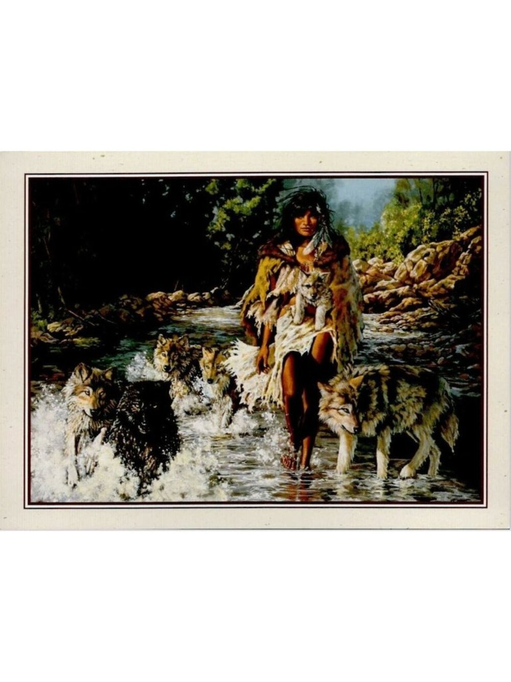 6-Pk VTG Leanin’ Tree Birthday Cards WOLF PEOPLE CROSSING Penni Anne Cross